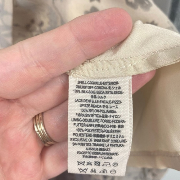 🦄RARE Free People Floral Lace Cream Grey Watercolor Maxi Dress Size 12 - Picture 12 of 15